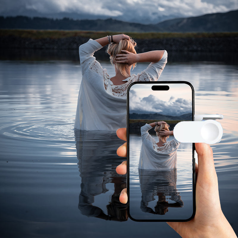 Objectif Effet Miroir Pour Smartphone - Clip Réglable Avec Miroir En Verre HD Pour Photos Créatives Et Reflets Symétriques