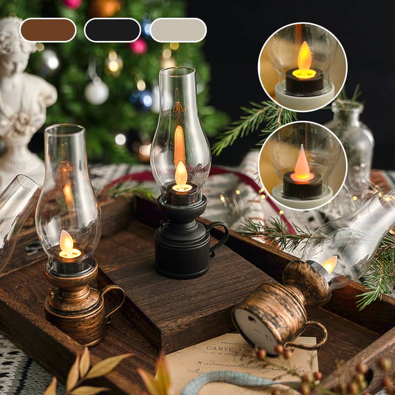 Lampe De Nuit LED Style Kérosène/Bougie - Sans Flamme - Rechargeable USB