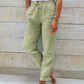 Pantalon décontracté à jambe droite de couleur unie