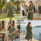 🍂🌸 OFFRE LIMITÉE 50% DE RÉDUCTION! Robe Tunique Indispensable à Col V avec Poches – Mélange de Coton Doux, Facile d’Entretien, Poches des Deux Côtés – Un Basique de Garde-Robe pour Printemps, Été et Superposition en Automne 🧥🧣