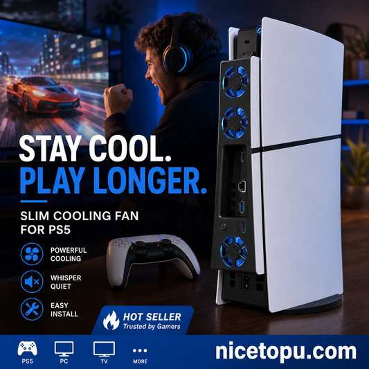 🔥Limited time 50% off！🌬️Must-have for summer gamers！❄️External Cooling Fan for PS5 Slim