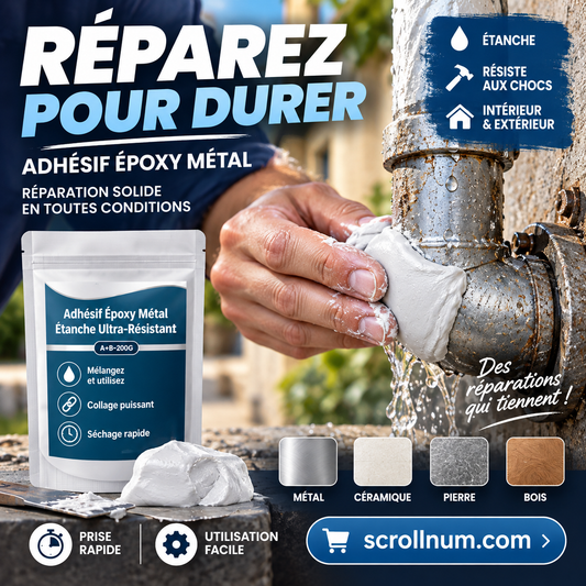 Colle époxy métallique résistante et imperméable