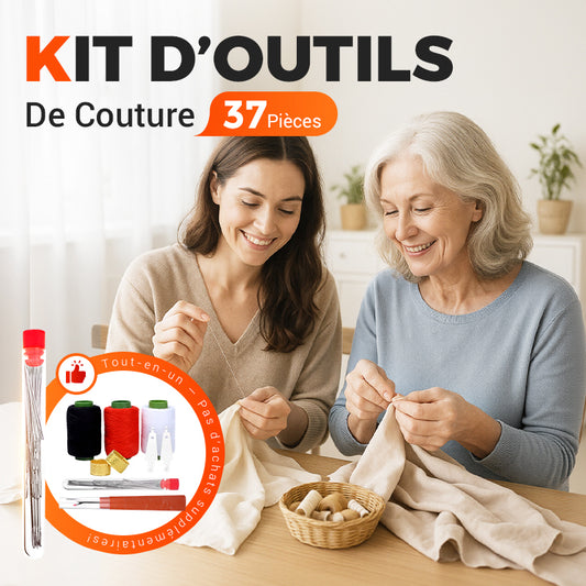 🧵 Cadeau Parfait pour les Créatifs - Coffret Couture 37 Pièces - Pour la Rénovation & la Création de Vêtements