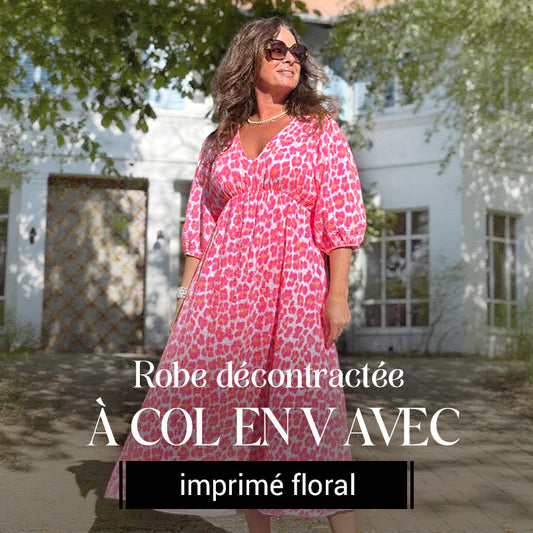 🎨 LAST DAY PROMOTION - 50%OFF💥 Women's V-Neck Printed Dress – Brushstrokes of Summer🌺