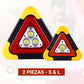 2-EN-1 Lampe de Signalisation d'Urgence Solaire Triangulaire pour le Bord de Route