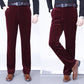 Pantalon long droit en velours extensible pour hommes