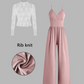 👍 Letzter Tag: 60 % Rabatt 💘 Zweiteiliges Set für Damen: Spitzen-Top und Jumpsuit mit Taschen