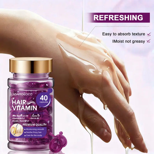 💎 50% DE RÉDUCTION – Huile Capillaire Deep Conditioning – Une Capsule, Cheveux Lisses, Brillants et Sans Frisottis – Parfum Floral, Nomade ✨