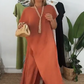 🔥Ensemble d'un top et d'un pantalon décolletés unicolores
