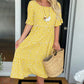 💝VENTE ESTIVALE CHAUDE 50% DE RÉDUCTI💝Robe Midi à Pois et Col Rond