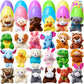 🔥PROMOTION 50%-12/24/36 Pcs Oeufs de Pâques pré-remplis avec des animaux en peluche