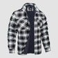 Veste de chemise en flanelle pour hommes Manteau à carreaux à manches longues, matelassé et doublé Vêtements d'extérieur épais à boutons pour l'hiver