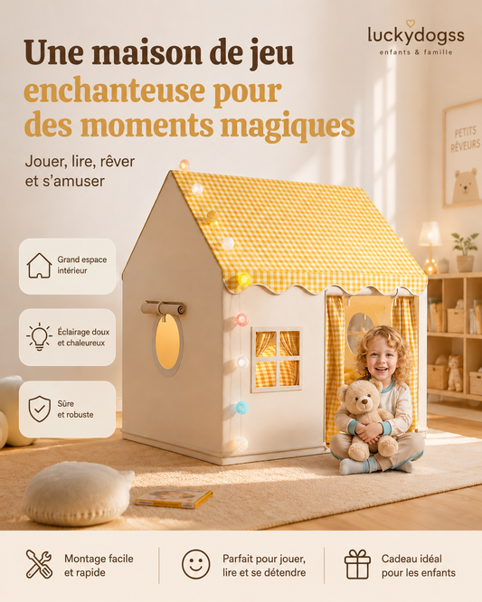 🏰 Tente de jeu château pour enfants : Stimulez l'imagination et la créativité, et lancez-vous dans des jeux de rôle amusants ✨
