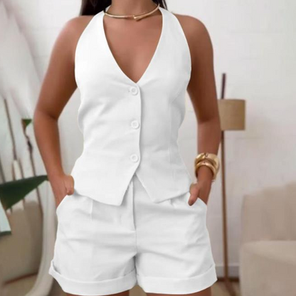 Ensemble 2 pièces avec gilet dos-nu et short