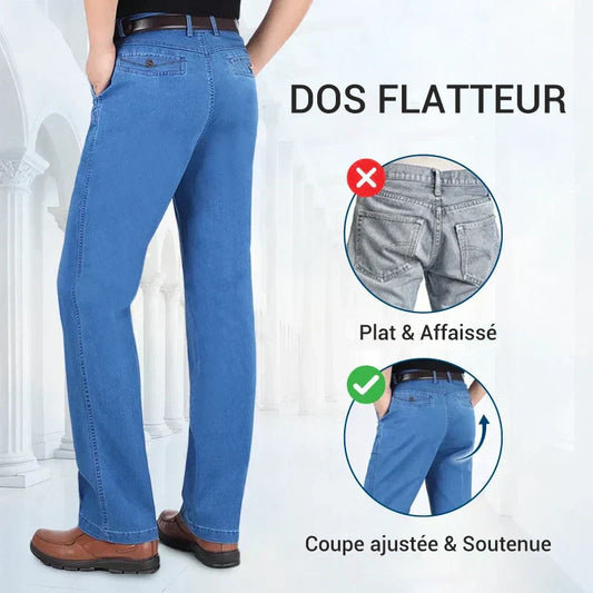 🔥 Jeans taille haute à coupe droite pour hommes