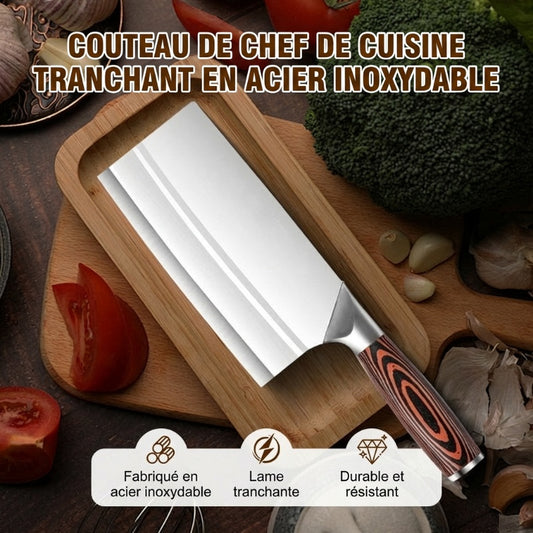 Couteau de chef de cuisine tranchant en acier inoxydable premium