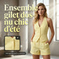 Ensemble 2 pièces avec gilet dos-nu et short