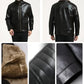 😎 Hommes hiver chic polaire veste en cuir