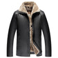 😎 Hommes hiver chic polaire veste en cuir