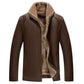 😎 Hommes hiver chic polaire veste en cuir