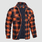 Veste de chemise en flanelle pour hommes Manteau à carreaux à manches longues, matelassé et doublé Vêtements d'extérieur épais à boutons pour l'hiver