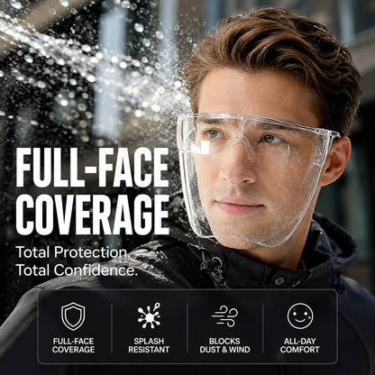 🔥Vente flash – 50 % de réduction | Masque de protection pour le visage et les yeux, confortable toute la journée