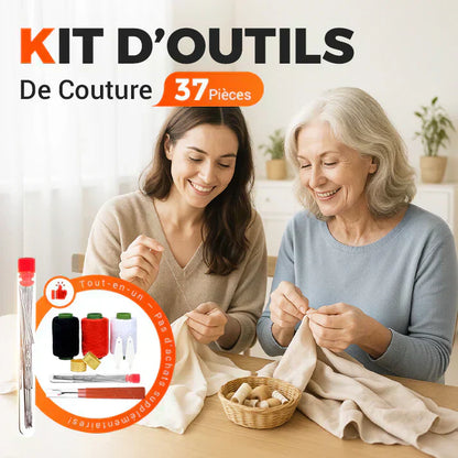 🧵 Cadeau Parfait pour les Créatifs - Coffret Couture 37 Pièces - Pour la Rénovation & la Création de Vêtements