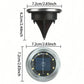 Lampe solaire d'extérieur en acier inoxydable avec 8 LED