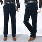 Pantalon long droit en velours extensible pour hommes