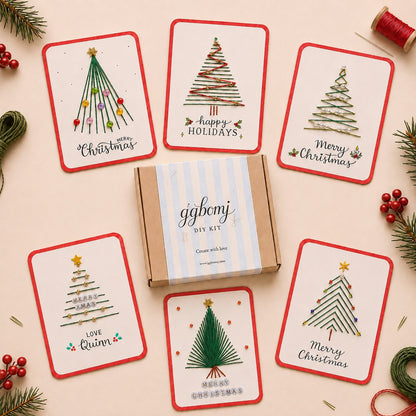 🎄 🧵Kit de bricolage « Merry & Bright Christmas » – Créez de magnifiques cartes de vœux faites main ✨