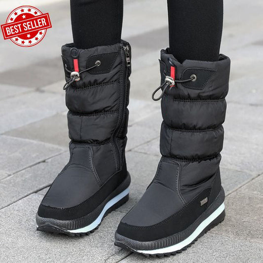 Bottes de neige de haute qualité, sans glissement et imperméables en fourrure synthétique pour les femmes👍