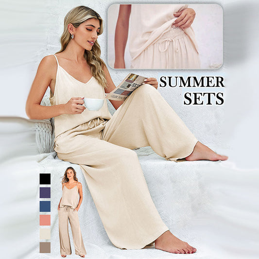 Ensemble décontracté avec pantalon à larges jambes et débardeur