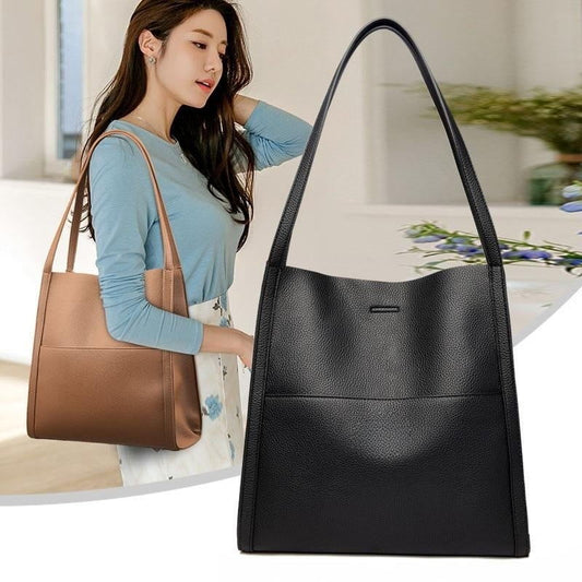 💥Sac à bandoulière en cuir de couleur unie