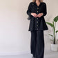 Ensemble Deux Pièces en Tricot Jacquard Rayé Décontracté