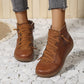 Bottes de Cheville Vintage Confortables avec Soutien de Voûte pour Femmes