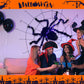 Décoration Araignée Noire d'Halloween avec Lumière