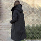 🎁 Manteau d'hiver pour femme avec capuche et col en fourrure, parka décontractée⛄