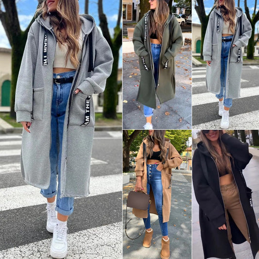 💕Sweat-shirt long à capuche pour femme