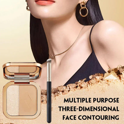 Palette de Poudre de Contour et d'Enlumineur en Deux Tons