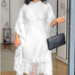 Hot Sale 49% Off🌹Women's Plus Size Sequin Fringe Midi Dress with Batwing Sleeves