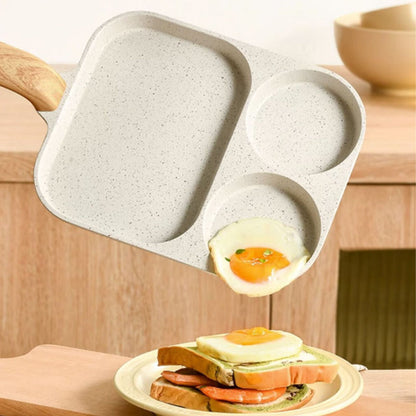 🍳 PROMO -50% ! ✨ Poêle Anti-Adhésive 3 en 1 — Trois Compartiments, Petit-Déjeuner Complet en Une Seule Poêle, Sans Mélanger les Saveurs 🔥