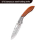 Couteau pliant Damas de camping multifonctionnel et tranchant
