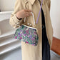 Sac à Main Vintage Brodé à Fleurs pour Femmes