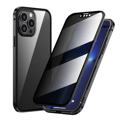 📱 50 % DE RÉDUCTION MAINTENANT ! ✨Coque magnétique double face en verre trempé avec effet anti-espionnage pour la série iPhone 11-17