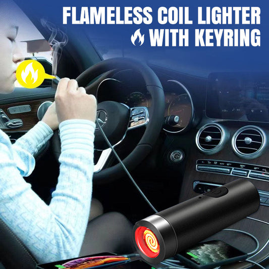 Briquet à Bobine Coupe-Vent Sans Flamme avec Porte-Clés