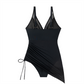 💃Le maillot de bain amincissant en mesh transparent avec wraps de sarong