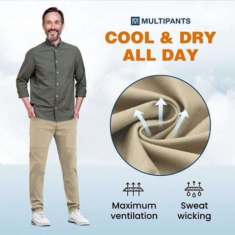 🥰 MultiPants - Pantalon cargo résistant avec une grande élasticité et plusieurs poches