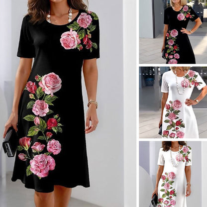🌸 50% de réduction pour une durée limitée 💐 Robe à manches courtes Rose Bloom