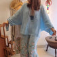 💥Ensemble blouse ample à imprimé floral et pantalon large pour femme