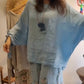 💥Ensemble blouse ample à imprimé floral et pantalon large pour femme